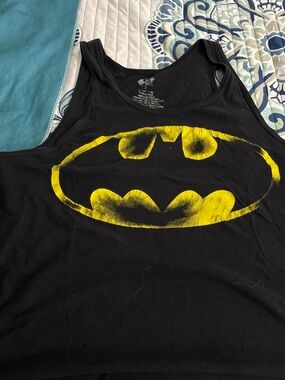 Black Batman Logo Tank Top - Yellow Emblem